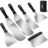 Overmont Juego de Utensilios Barbacoa Profesional 6 Piezas Espátula y Raspador Kit de Herramientas de Parrilla…